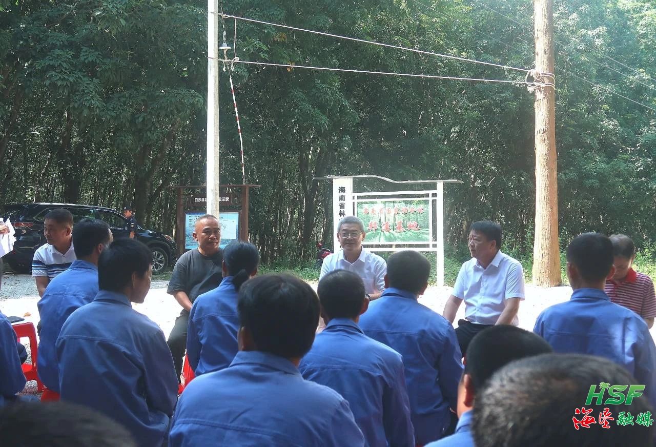艾轶伦一行人在永利yl23411邦溪分公司邦溪派驻组十六队胶林里与胶工座谈